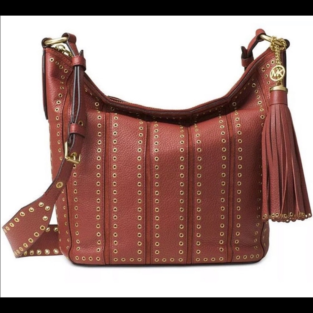 ⭐️⭐️⭐️3X HP⭐️ ⭐️⭐️ 💯 Authentic Michael Kors Brooklyn Grommet Feed Bag - Picture 3 of 16